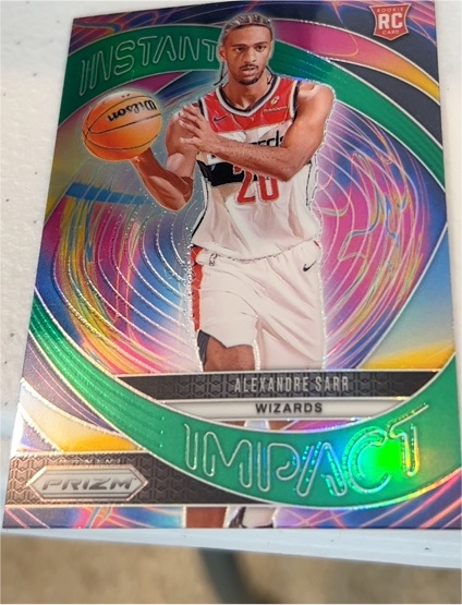2024-25 Panini Prizm #1 Alexandre Sarr Instant Impact Green Prizm — front