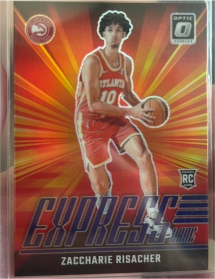 2024-25 Donruss Optic #23 Zaccharie Risacher Express Lane Purple Prizm — front