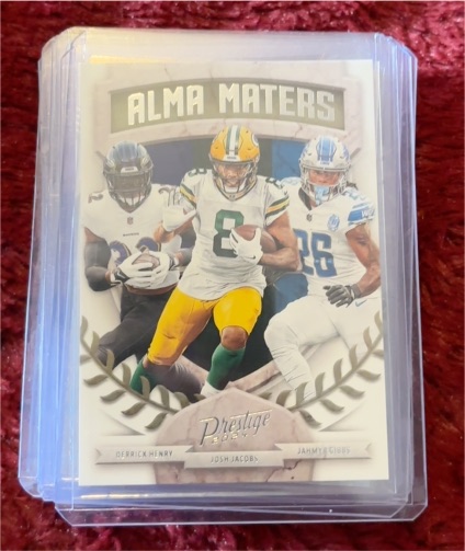 2024 Panini Prestige Alma Maters #15 Derrick Henry, Josh Jacobs, Jahmyr Gibbs — front