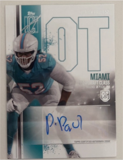 2024 Topps Signature Class #RCA-PP Patrick Paul Rookie Class Auto Variation — front