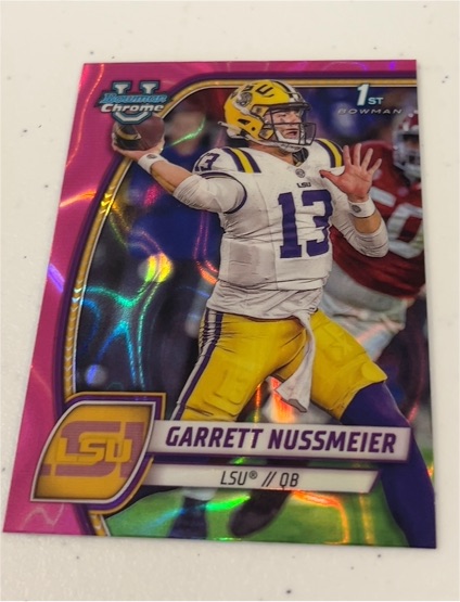 2024 Bowman University Chrome #5 Garrett Nussmeier — front