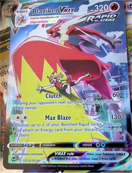 2022 Pokémon Silver Tempest Trainer Gallery #TG15 Blaziken VMAX — front