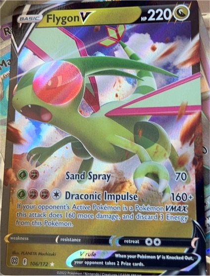 2022 Pokémon TCG Sword & Shield Brilliant Stars #106 Flygon V — front