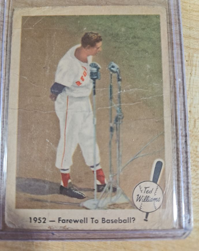 1959 Fleer #45 Ted Williams 1952 Farewell To Baseball? — front