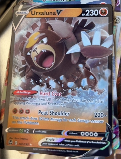 2022 Pokémon Sword & Shield Silver Tempest #102 Ursaluna V — front