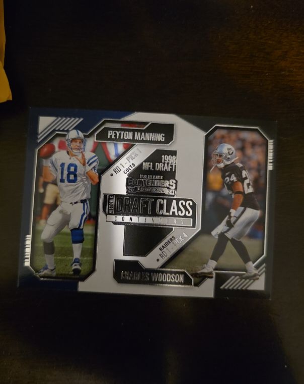 2024 Panini Contenders #17 Peyton Manning / Charles Woodson Draft Class (1998) — front
