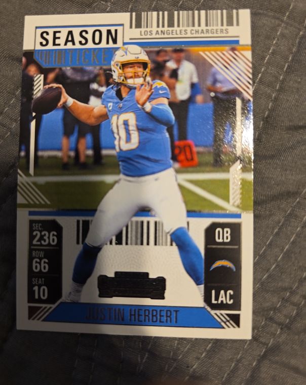 2024 Panini Contenders #55 Justin Herbert Season Ticket — front