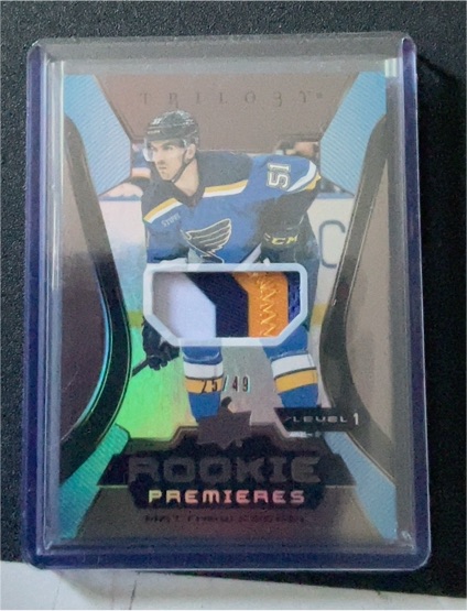 2023-24 UD Trilogy Rookie Premieres Level 1 Patch #17 Matthew Kessel — front