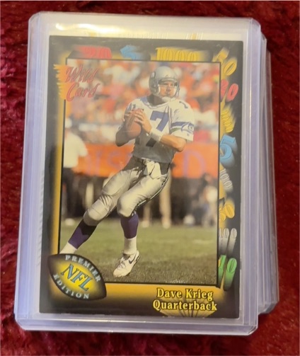 1991 Wild Card #8 Dave Krieg — front