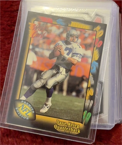 1991 Wild Card Dave Krieg Quarterback — front