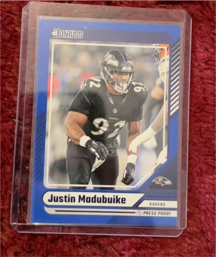 2024 Panini Donruss #49 Justin Madubuike Press Proof Blue — front