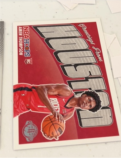 2023-24 Panini NBA Hoops #8 Amen Thompson Rookie Greetings — front