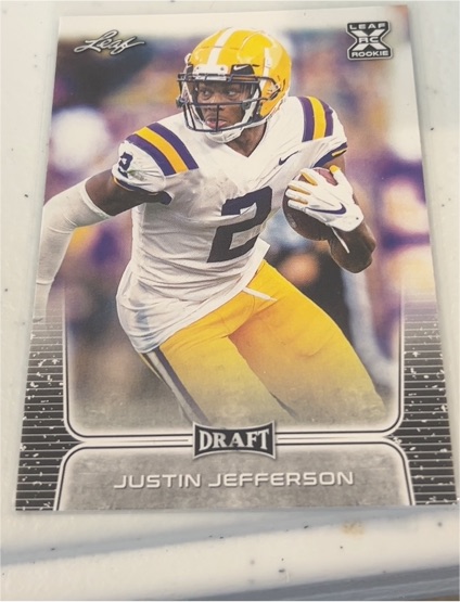 2020 Leaf Draft #40 Justin Jefferson — front