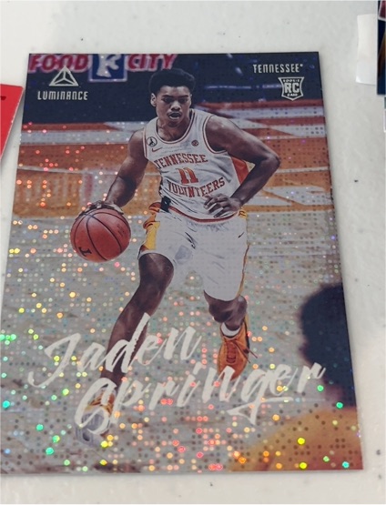 2021 Panini Chronicles Draft Picks Luminance #95 Jaden Springer — front