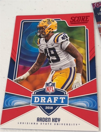 2018 Score NFL Draft #9 Arden Key — front