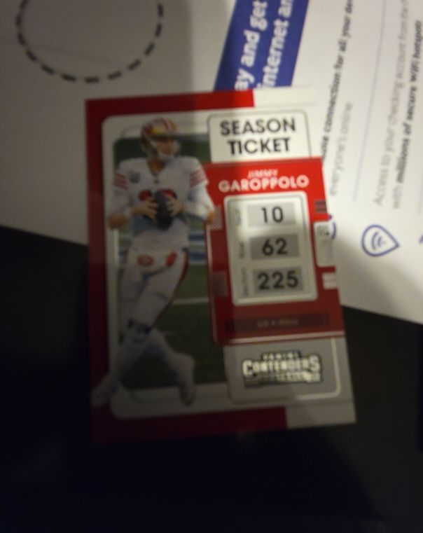 2021 Panini Contenders Season Ticket #10 Jimmy Garoppolo — front