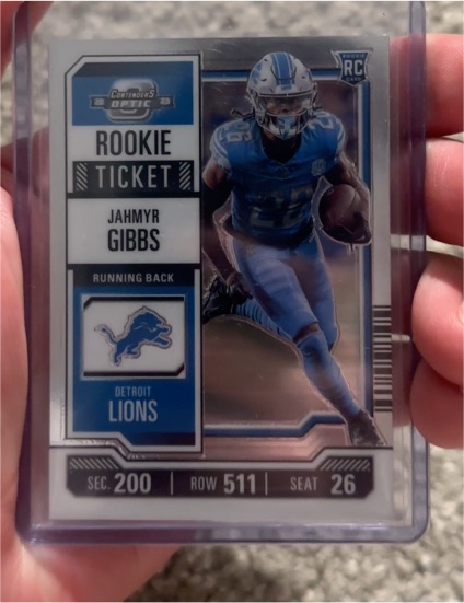2023 Panini Contenders Optic Rookie Ticket #RC Jahmyr Gibbs — front