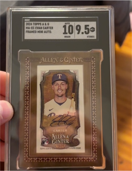 2024 Topps Allen & Ginter #MA-EC Evan Carter Framed Mini Auto — front
