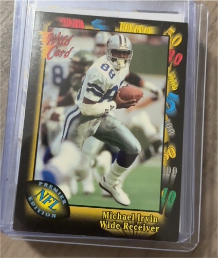 1991 Wild Card #95 Michael Irvin — front