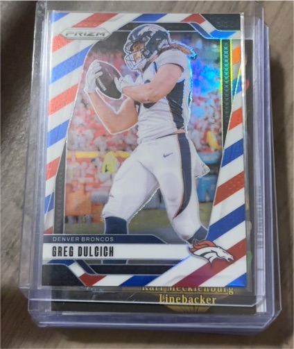 2024 Panini Prizm Red White & Blue Prizm Greg Dulcich — front