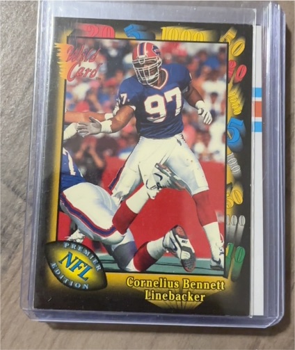1991 Wild Card #97 Cornelius Bennett — front