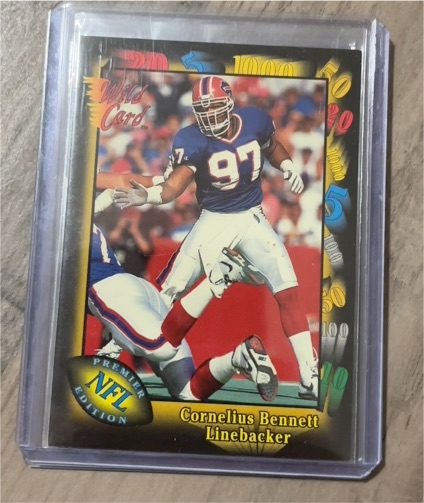 1991 Wild Card #47 Cornelius Bennett — front