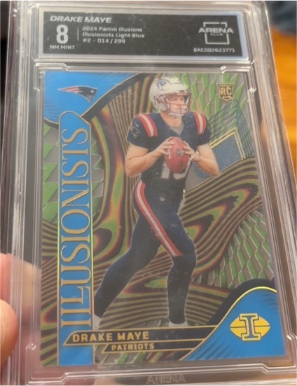 2024 Panini Illusions Illusionists Light Blue #2 Drake Maye — front