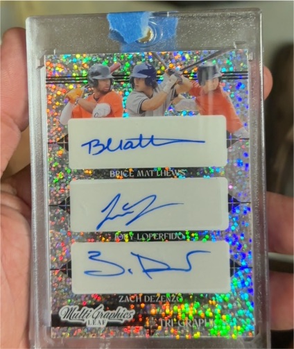 2023 Leaf MultiGraphics Tri-Graphics Brice Matthews Joey Loperfido Zach Dezenzo — front