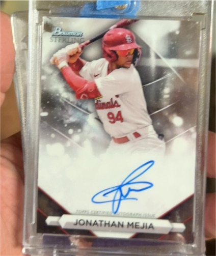 2023 Bowman Sterling #PA-JM Jonathan Mejia Prospect Auto — front