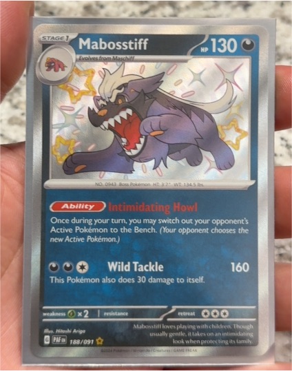 2023 Pokémon Scarlet & Violet: Paldean Fates #188 Mabosstiff — front