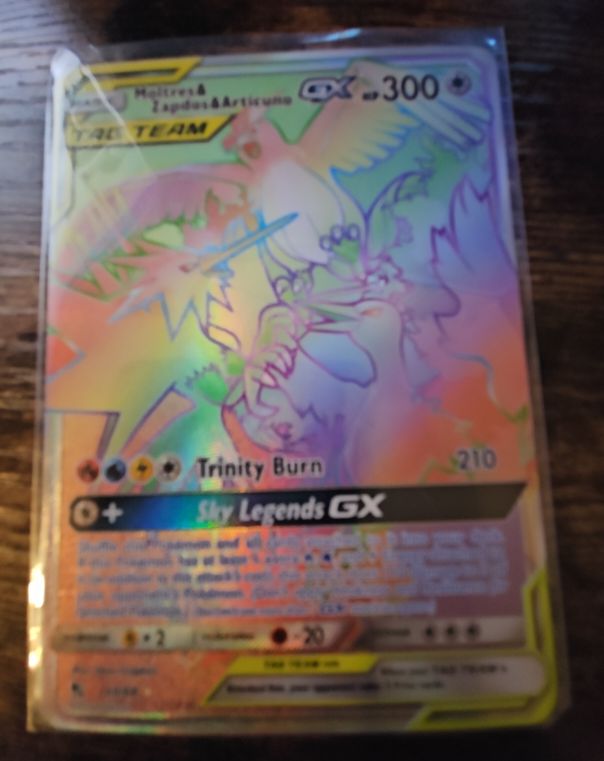 2019 Pokémon Hidden Fates #69 Moltres & Zapdos & Articuno GX — front