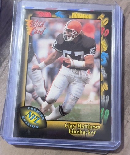 1991 Wild Card #132 Clay Matthews — front