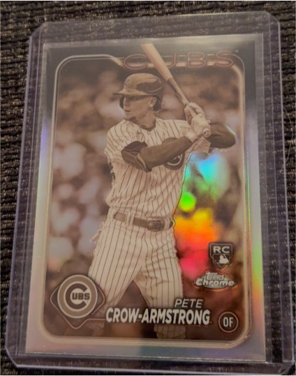 2024 Topps Chrome #16 Pete Crow-Armstrong Sepia Refractor Rookie — front