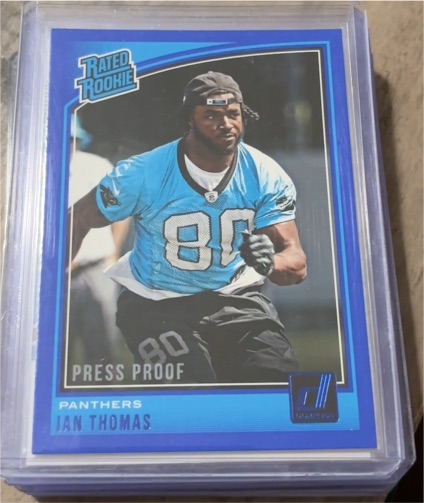 2018 Donruss #350 Ian Thomas Carolina Panthers Rated Rookie Press Proof — front