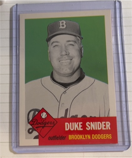 1991 Topps Archives 1953 #327 Duke Snider Brooklyn Dodgers — front