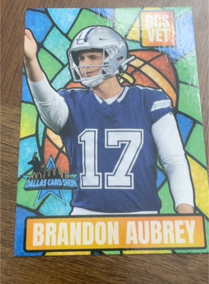 2023 Dallas Card Show Brandon Aubrey — front