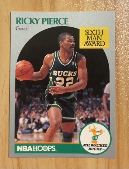 1990-91 NBA Hoops #179 Ricky Pierce — front