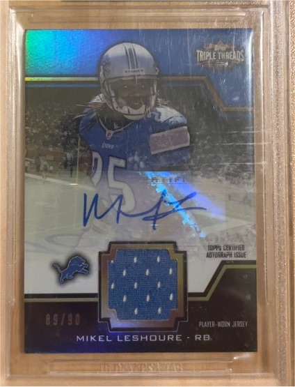 2011 Topps Triple Threads Auto Unity Relics #TTUAR15 Mikel Leshoure — front