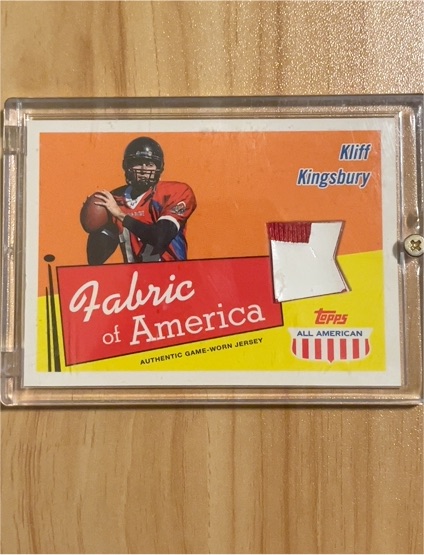 2003 Topps All American Fabric of America #FAKK Kliff Kingsbury — front