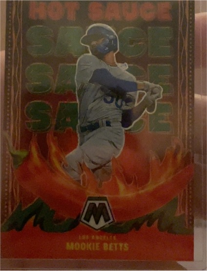 2022 Panini Mosaic Hot Sauce #HS-1 Mookie Betts — front