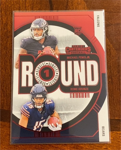 2024 Panini Contenders Round Numbers #3 Michael Penix Jr./Rome Odunze — front