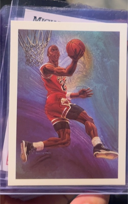 1990-91 NBA Hoops Art Card Team Checklist #358 Michael Jordan — front