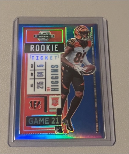 2020 Panini Contenders Optic #92 Tee Higgins Rookie Ticket — front
