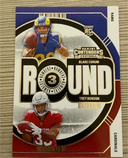 2024 Panini Contenders Round Numbers #12 Blake Corum Trey Benson — front