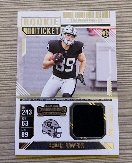 2024 Panini Contenders Rookie Ticket Swatches #RTS-BBS Brock Bowers — front
