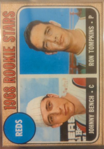 1968 Topps #247 Johnny Bench / Ron Tompkins — front