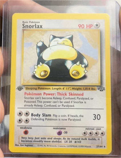 1999 Pokémon Jungle #27 Snorlax — front