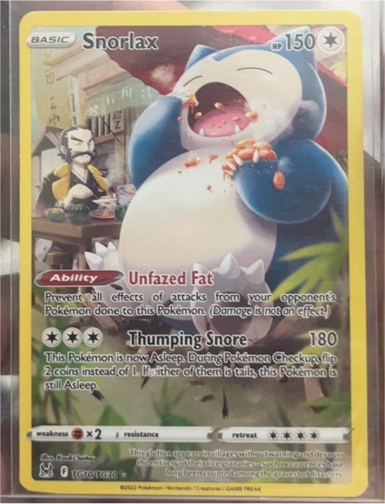 2022 Pokémon Lost Origin Trainer Gallery #TG10 Snorlax — front