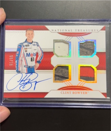2024 Panini National Treasures Clint Bowyer Quad Race Gear Auto — front