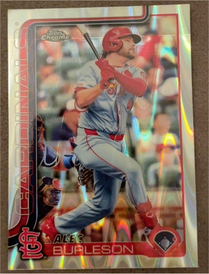 2025 Topps Chrome #281 Alec Burleson Raywave Refractor — front